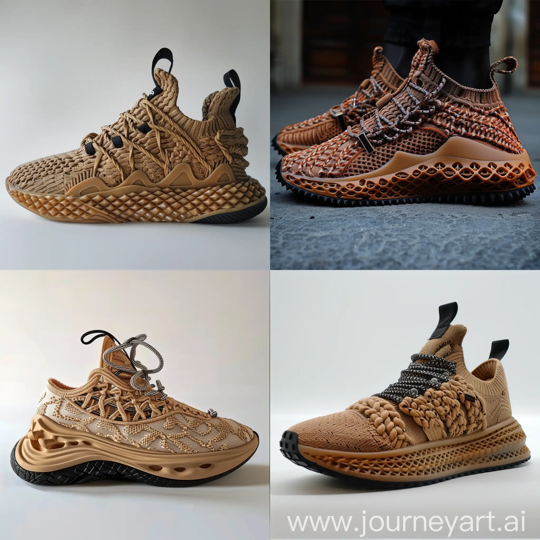 Sneakers design , inspired by jaguar , dc sneakers shape , rubber midsole , knitted cables on midsole , some knitted cables on upper , low neck , black outsole , knitted laces