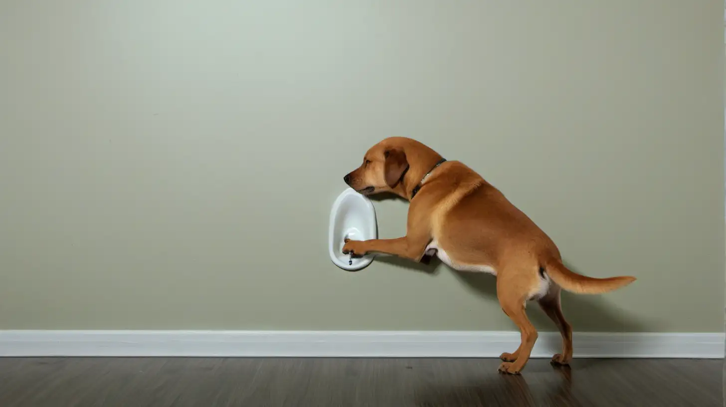 dog peeing position on wall