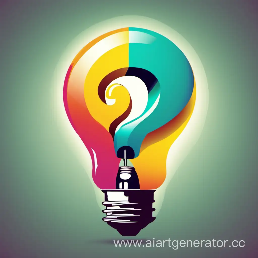Colorful-Vector-Illustration-of-a-Thoughtful-Question-Mark-Inside-a-Light-Bulb