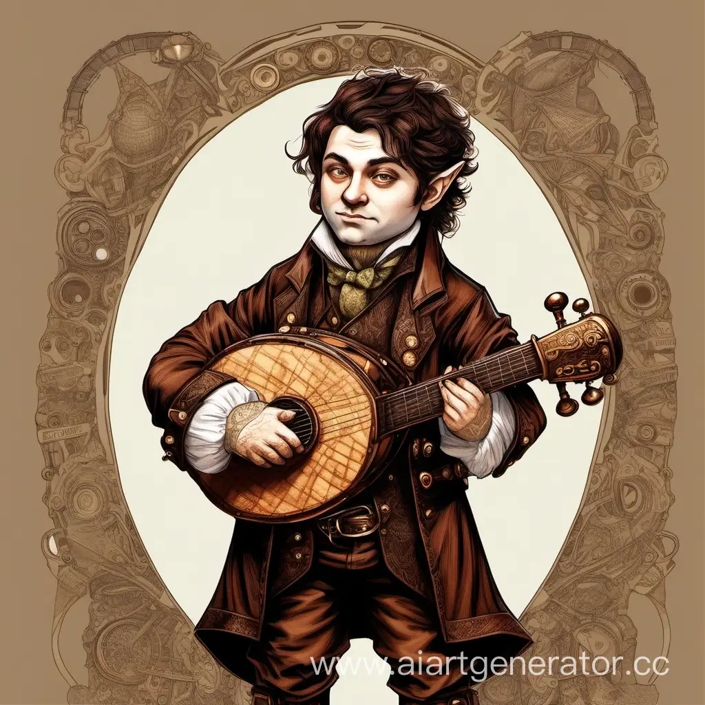 Halfling-Bard-Playing-Lute-in-Steampunk-Victorian-Style