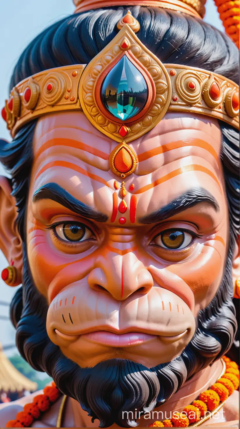 CloseUp Portrait of Hanuman Jis Divine Face