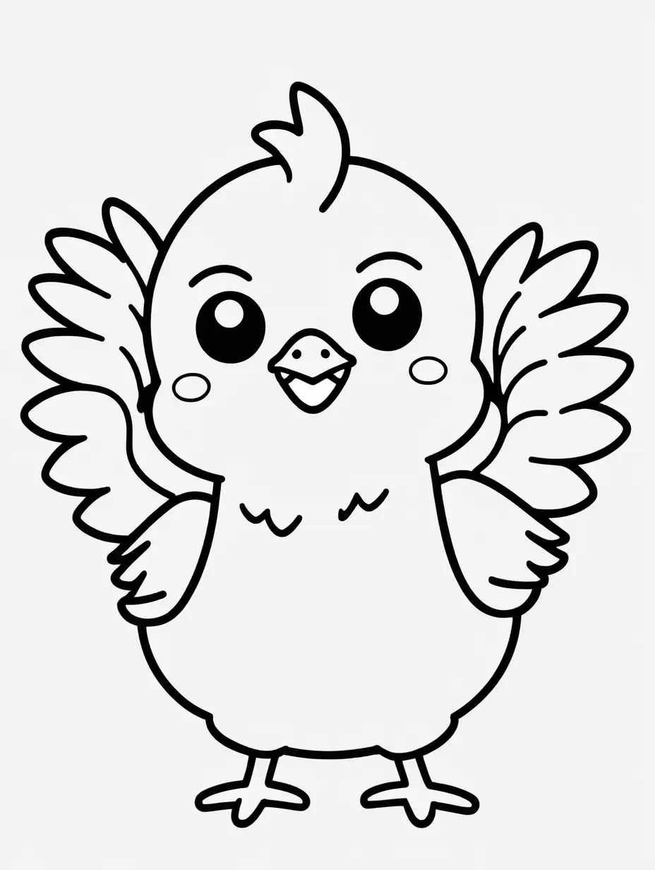 Cute Chicken Wings Coloring Book Playful Single Line Drawings on Clean White Background