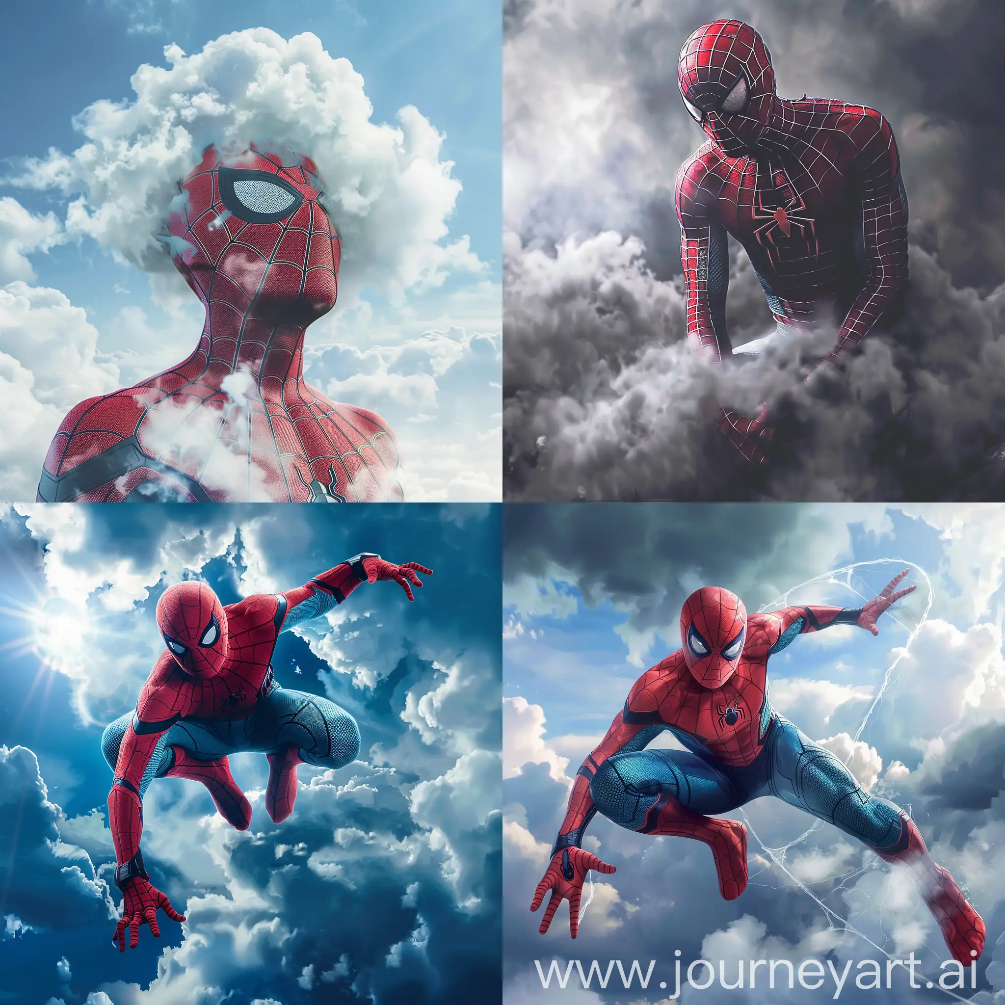 create spiderman images with cloudy
