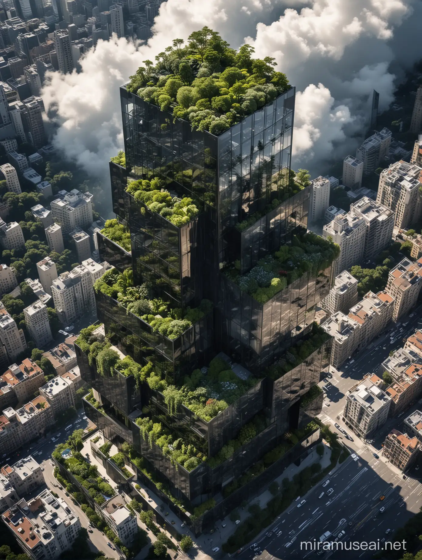 Stefano Boeris Futuristic Ecofriendly Tower Visionary Architecture in HyperRealistic Drone View
