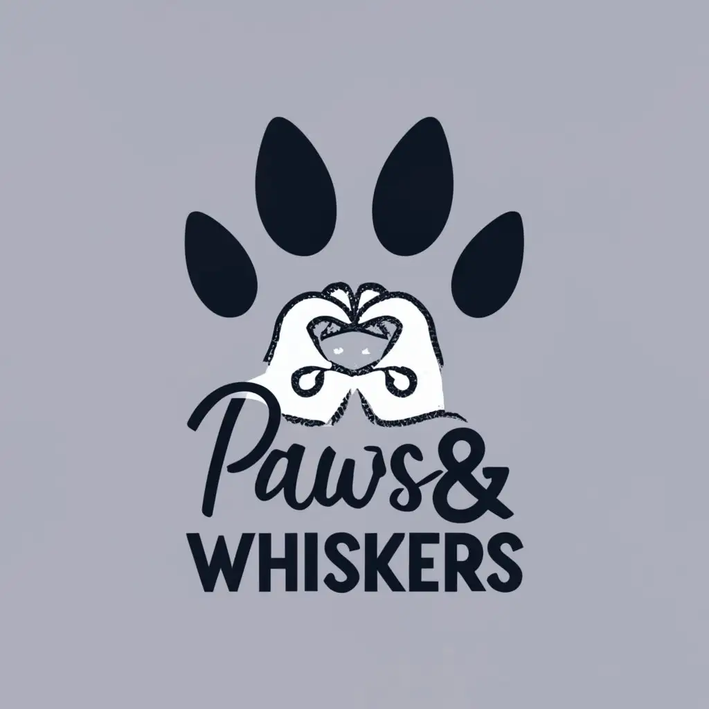 logo, whiskers 
, with the text "Paws & Whiskers ", typography, be used in Animals Pets industry