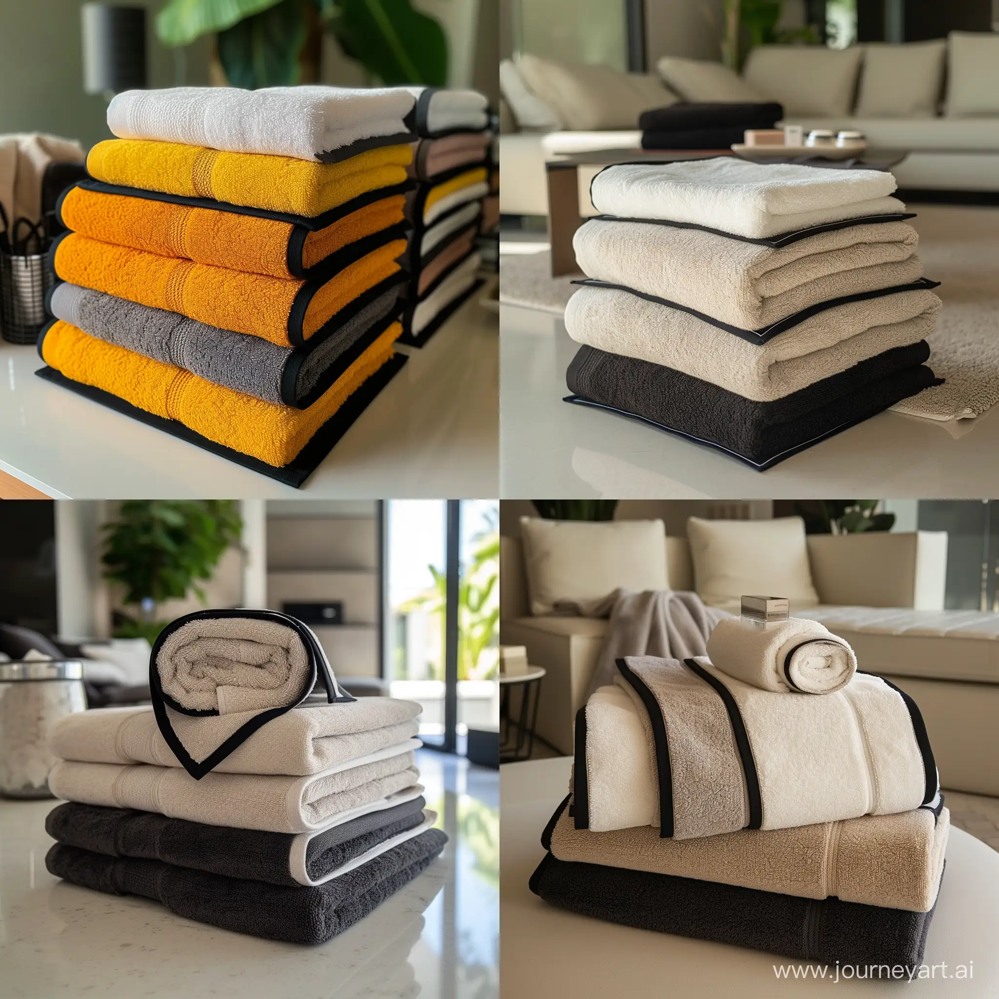 Luxurious-Monochromatic-Bath-Towels-with-Stylish-Black-Edges-Elegant-Gift-Set-in-a-Designer-Apartment