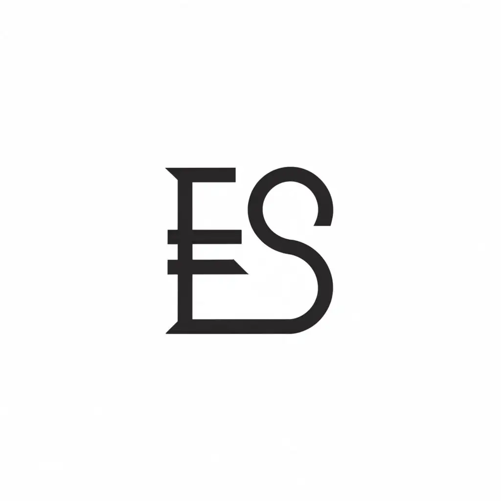 a logo design,with the text "Evgenia Sergeevna", main symbol:E.S. Initials.,Minimalistic,clear background