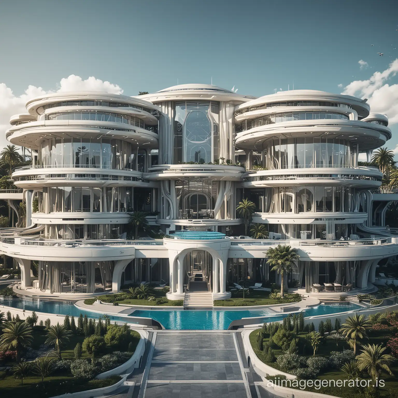 futuristic mega mansion
