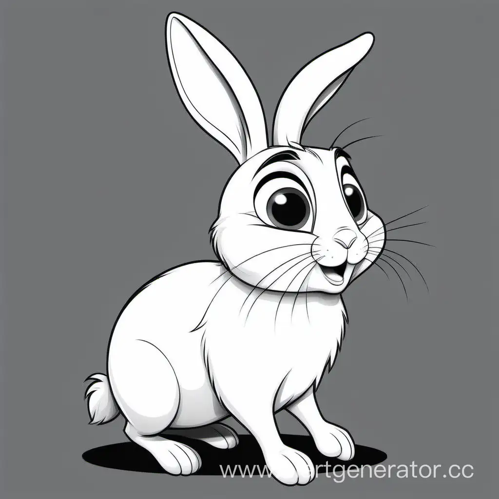 раскраска для детей черно-белое изображение кролика по стилю напоминает мультфильм тайная жизнь домашних животных кролик