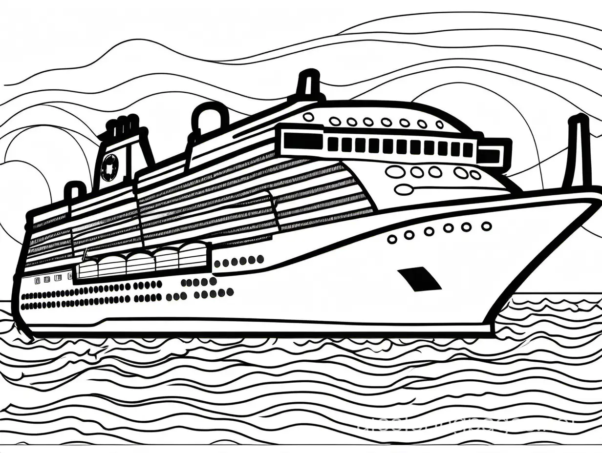 Simple-Black-and-White-Cruise-Ship-Coloring-Page-with-Ample-White-Space
