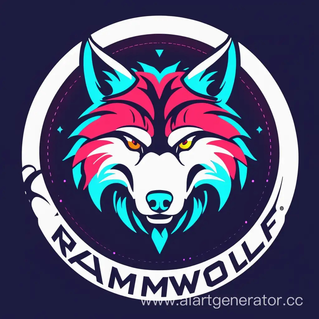 Яркий логотип с текстом RAMMWOLF