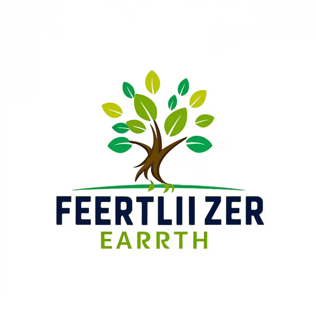 a logo design,with the text "fertilizer earth", main symbol:tree,Moderate,clear background