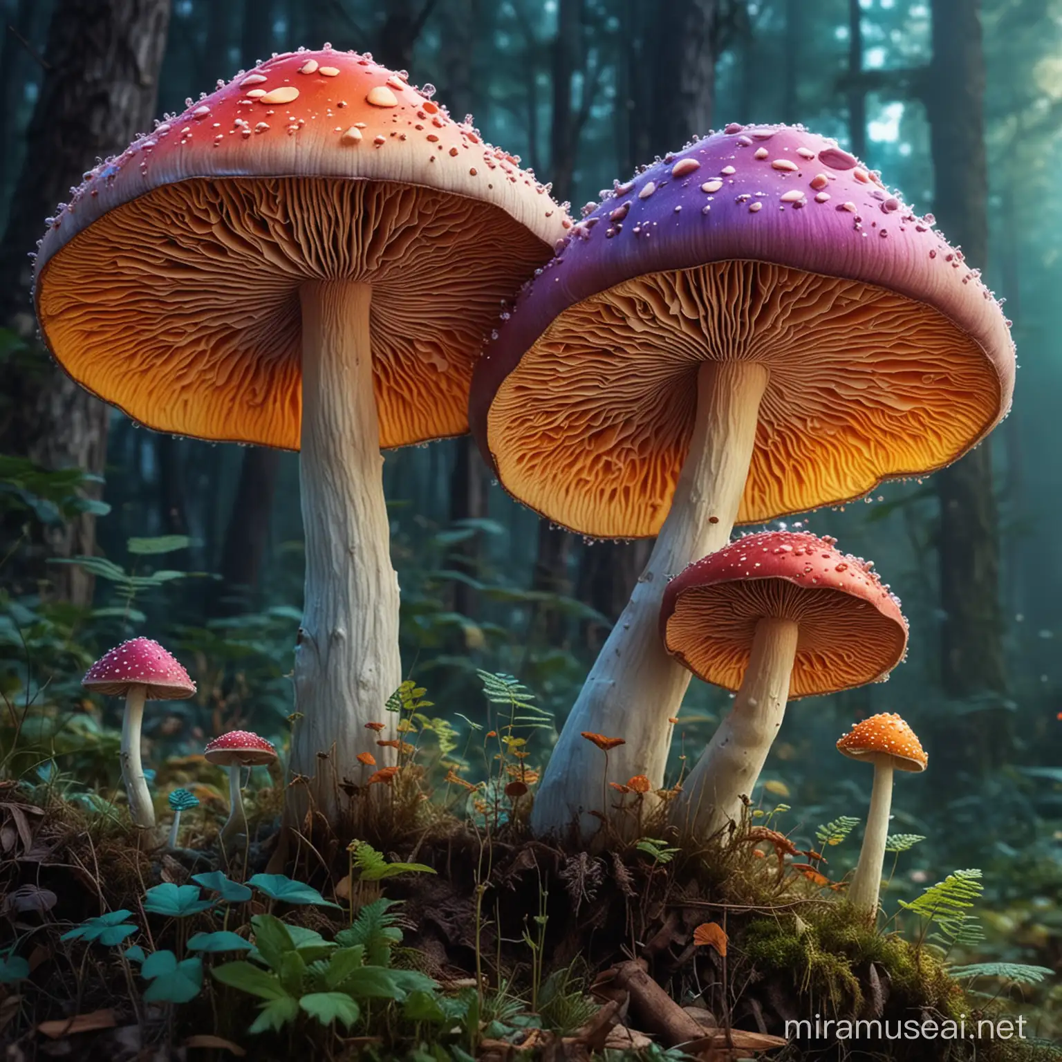 can you create an image of the colours you see when you on magic mushroom and it should be as trippy and artistic at the same time