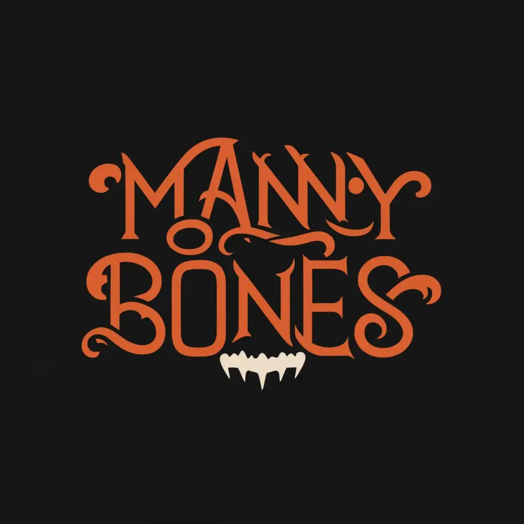 a logo design,with the text "Manny Bones", main symbol:fangs vampire black goth, be used in Finance industry
