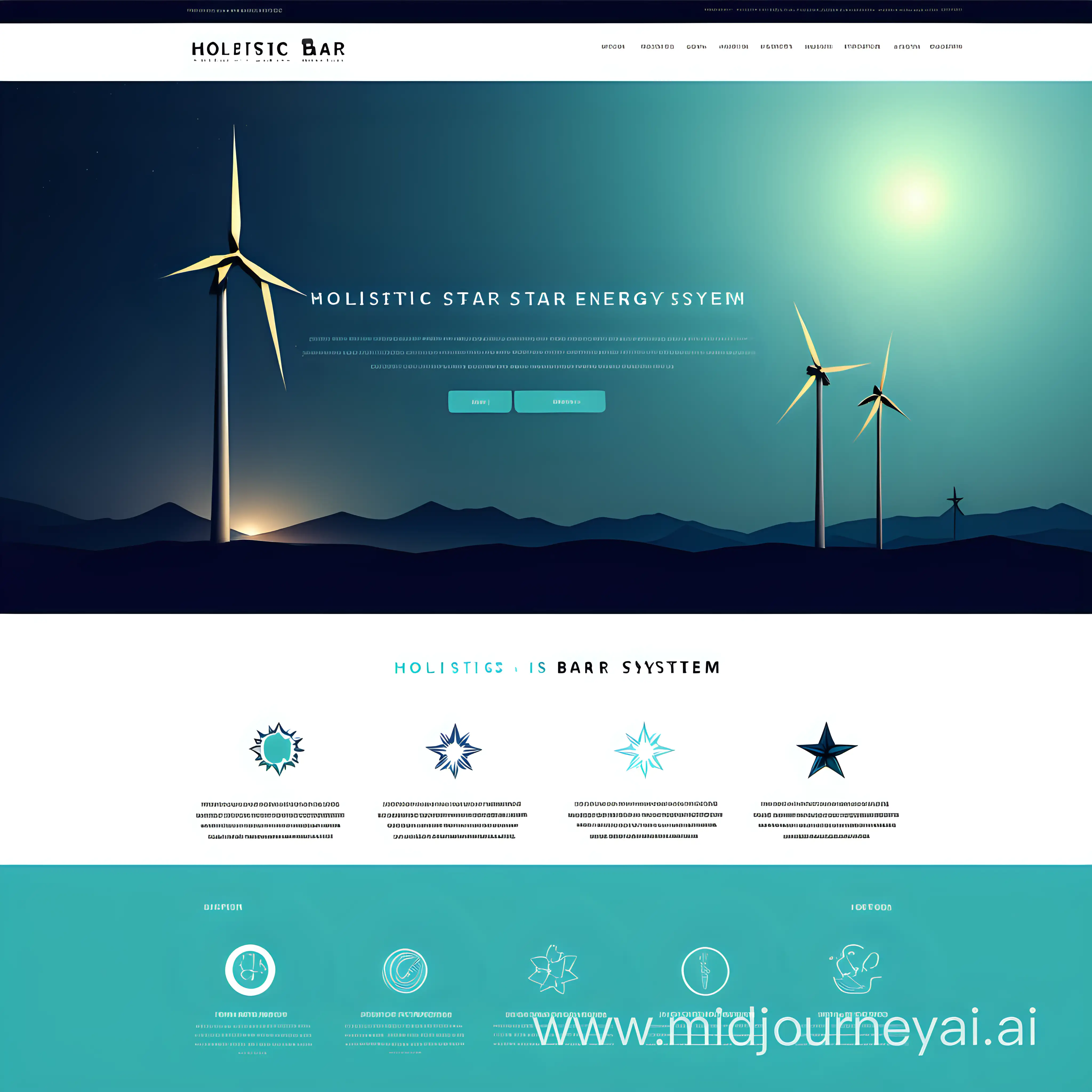 Holistic Star Bar Minimalistic Website Design for Energy Enhancement System Business