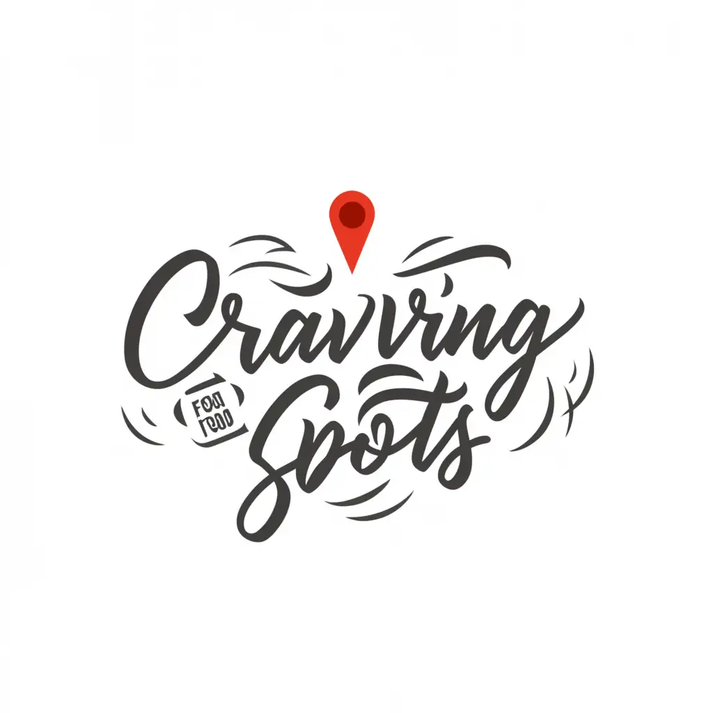 a logo design,with the text "Craving Spots", main symbol:map pin,Moderate,be used in Restaurant industry,clear background