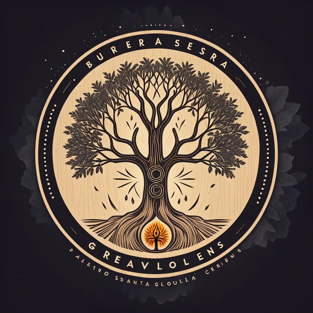 Bursera graveolens logo , palo santo logo , sacred tree , spiritual ceremony , light soul 