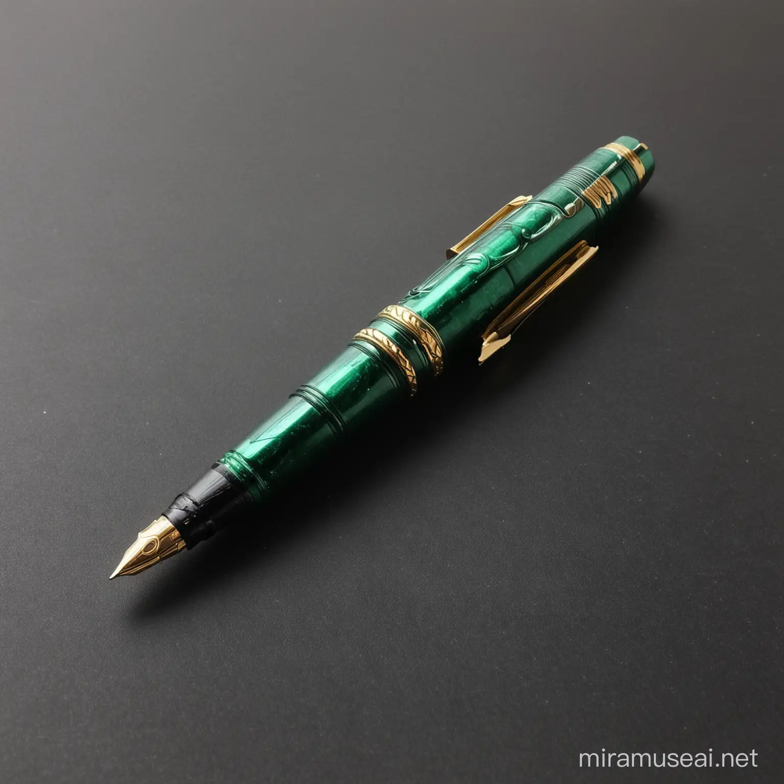 Elegant Green Lantern Style Fountain Pen Exquisite Writing Instrument for Discerning Collectors