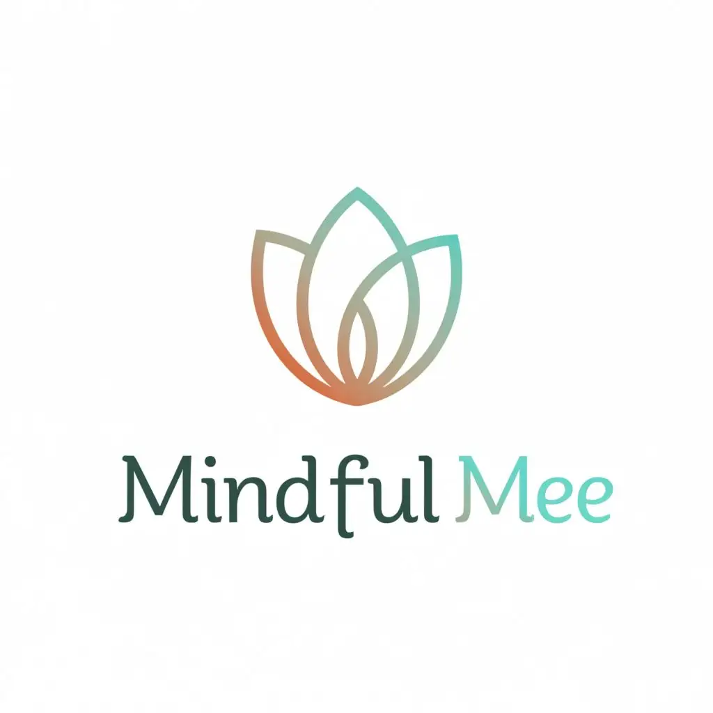 a logo design,with the text "Mindful Me", main symbol:leaf,Minimalistic,clear background