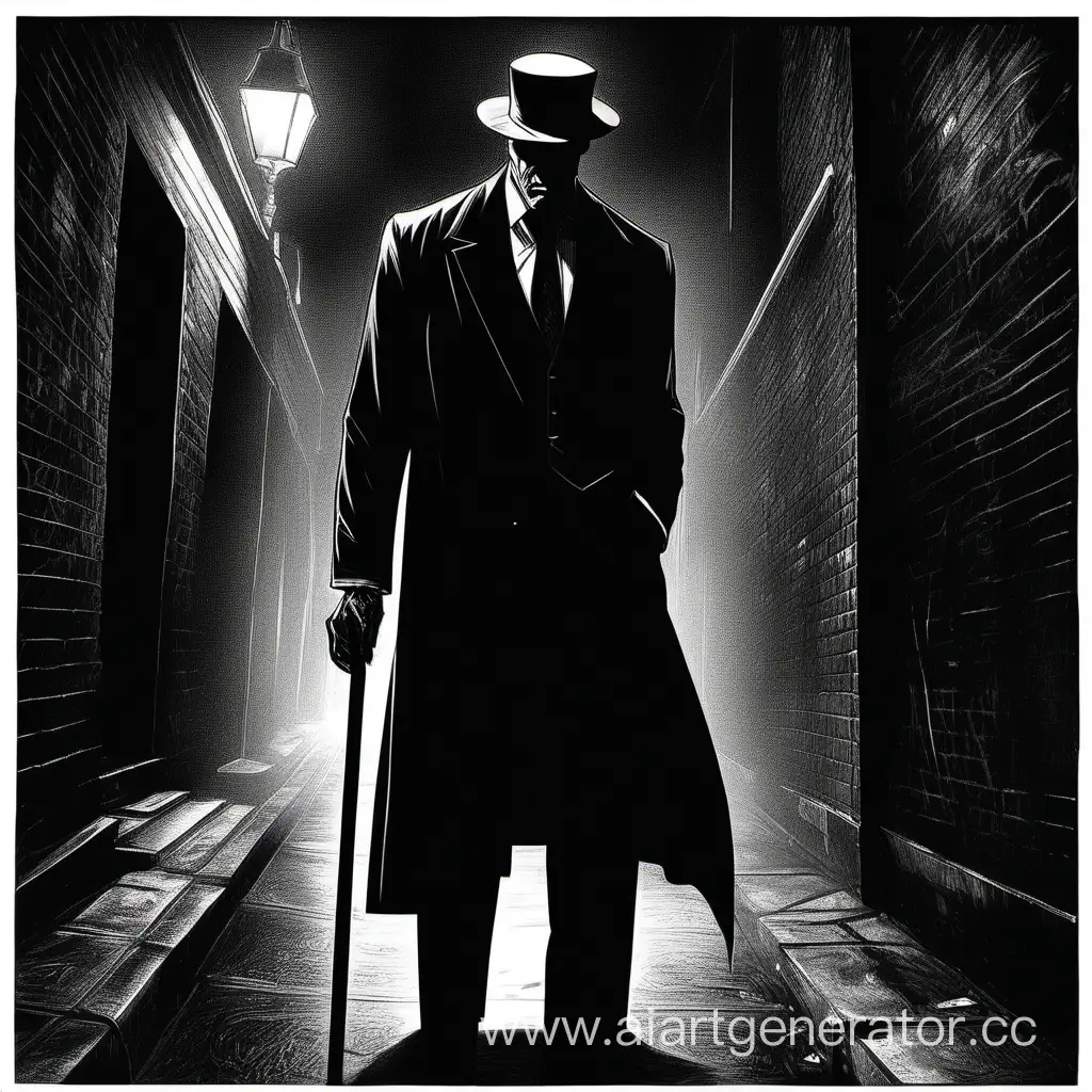 Mysterious-Figure-with-Cane-in-Shadowy-Alleyway