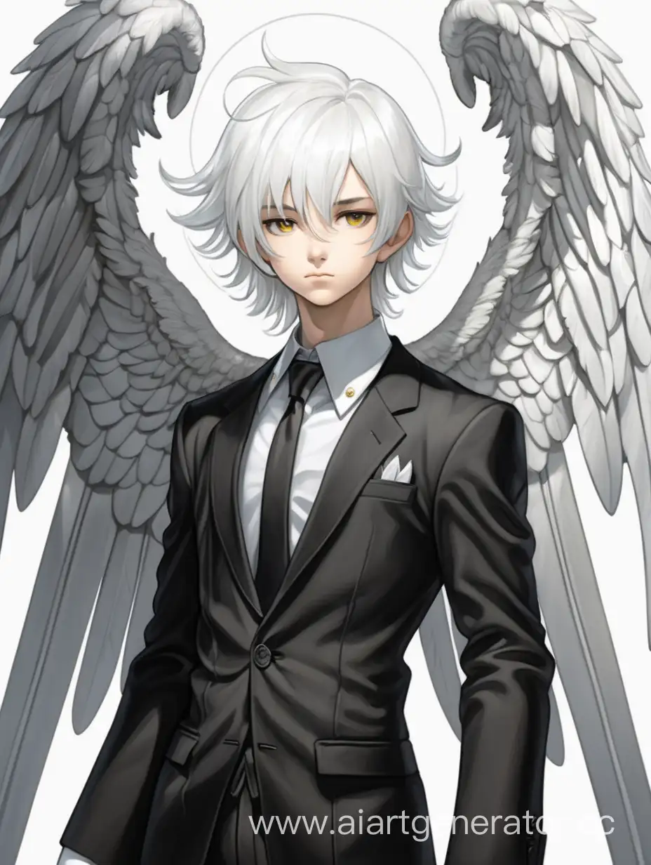 Mystical-Archangel-Boy-in-Elegant-Black-Suit-and-White-Hair