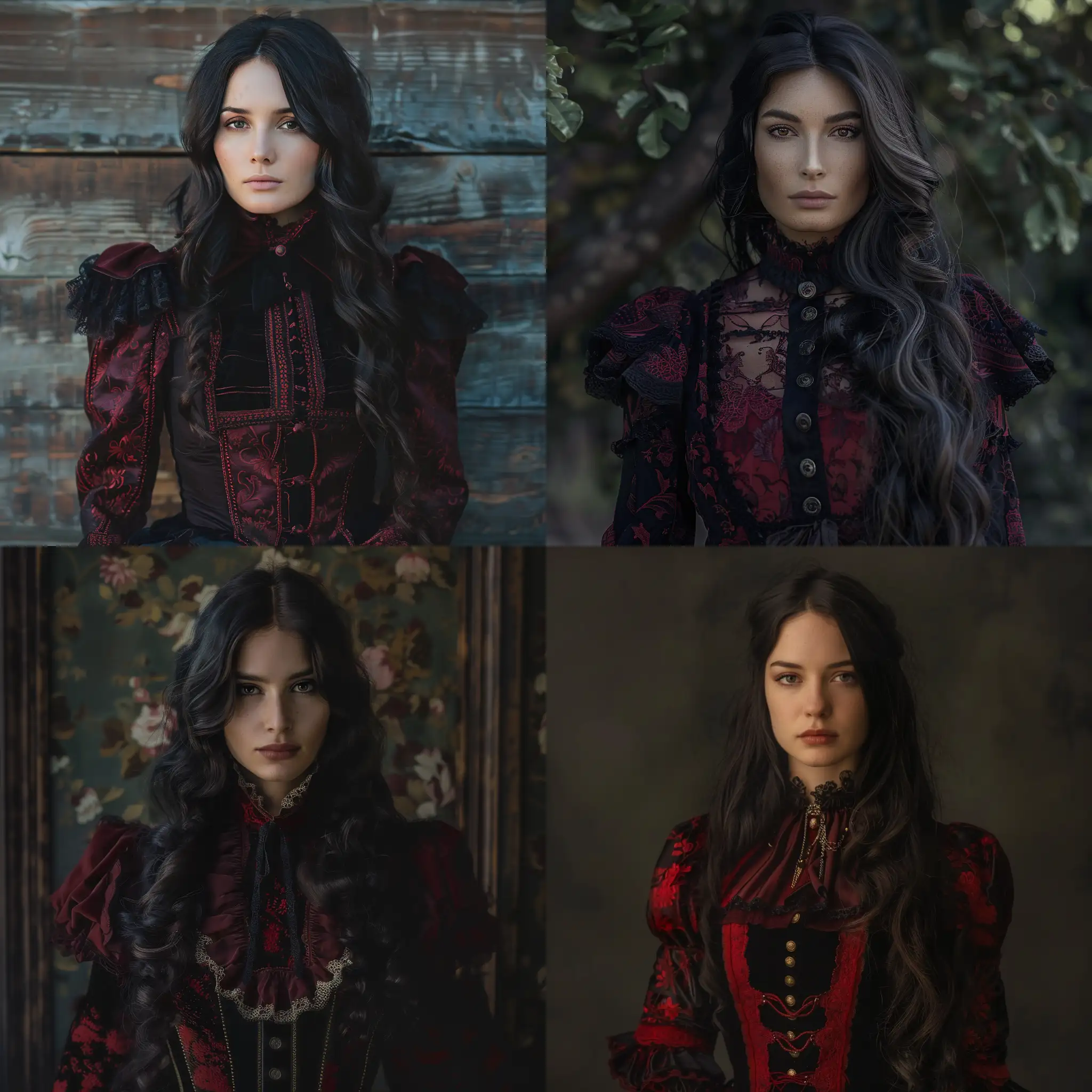 Young-Woman-in-Dark-Victorian-Attire-with-Long-Hair