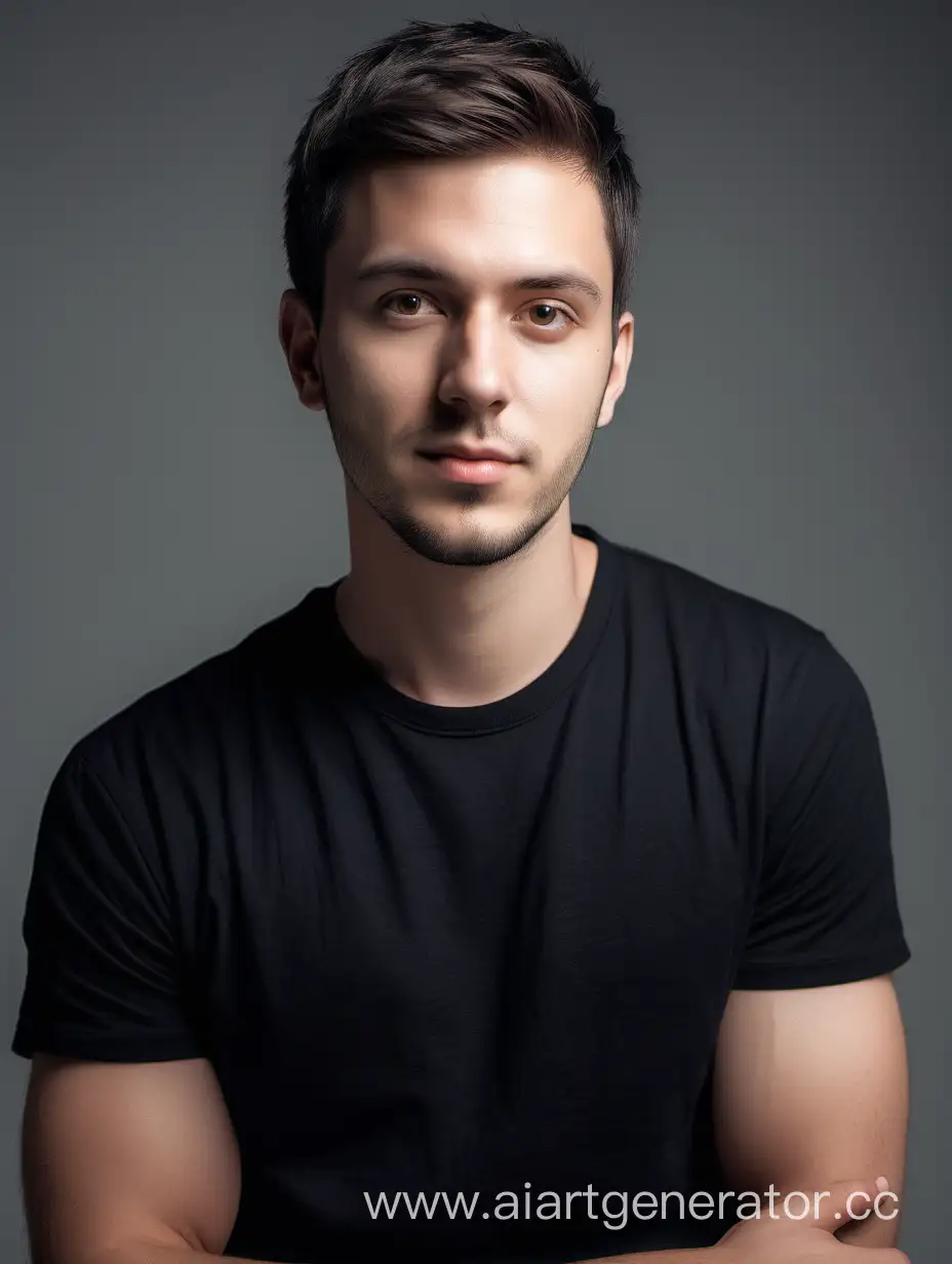 Young-Man-Photoshoot-Stylish-30YearOld-in-Black-TShirt