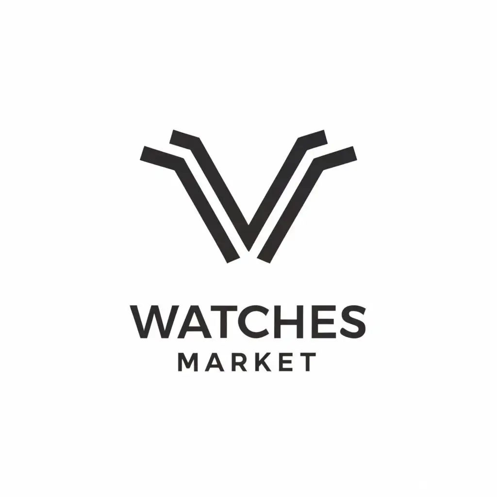 a logo design,with the text "Watches Market", main symbol:W,Moderate,clear background