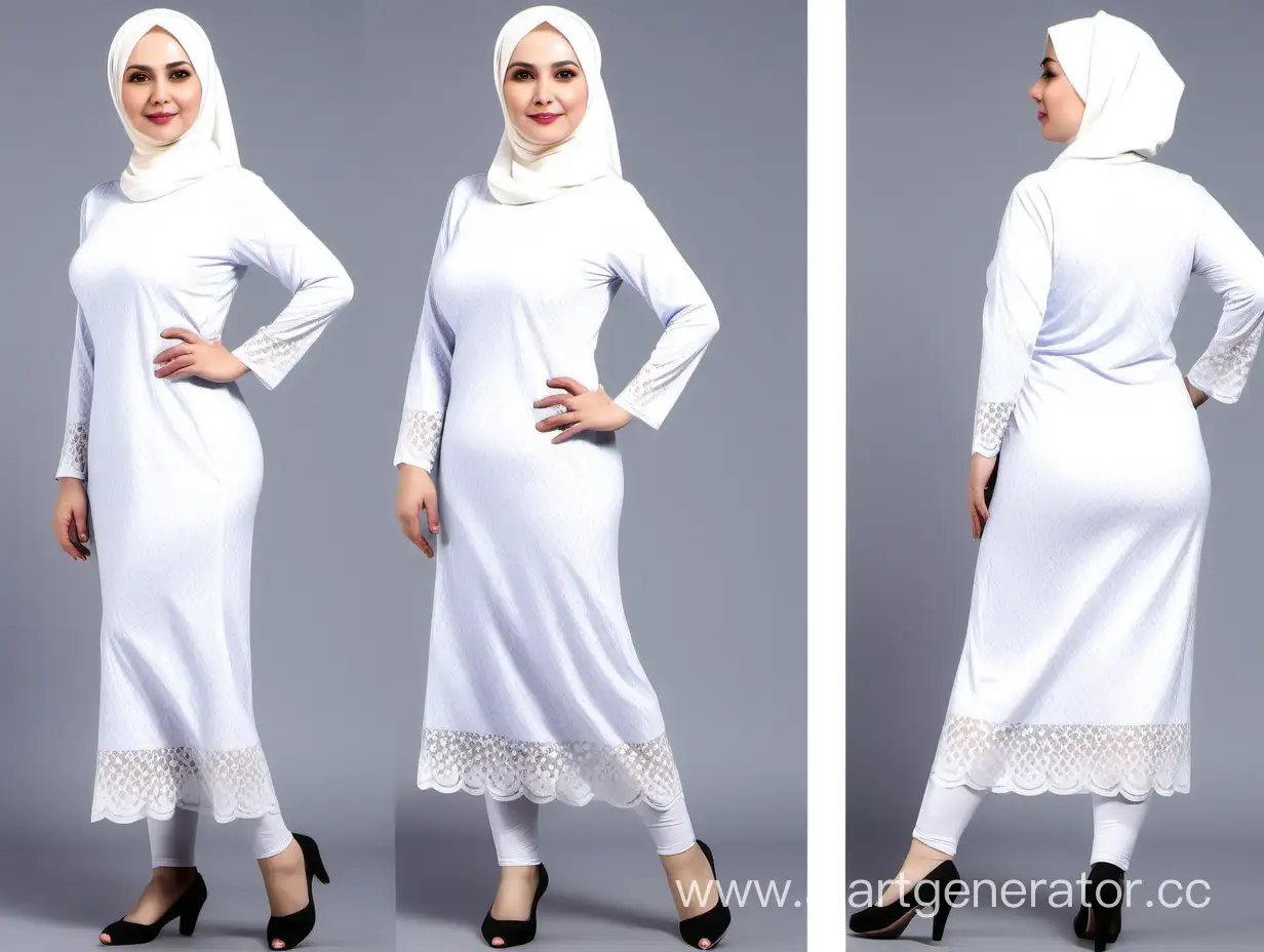 middle age turkish mature hijab woman chubby slim fit yoga lace dress