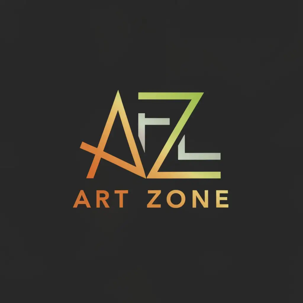 a logo design,with the text "ART ZONE", main symbol:AZ,Moderate,be used in Construction industry,clear background