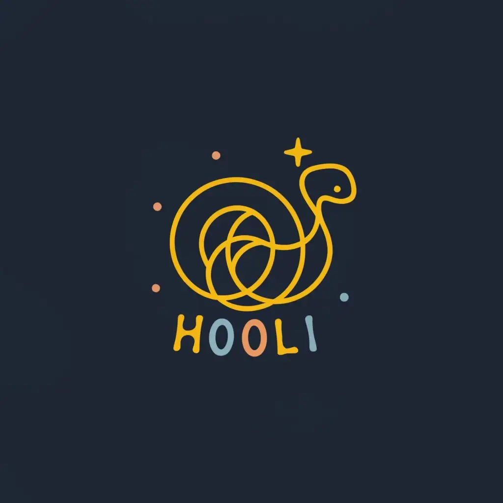 a logo design,with the text "Hooli", main symbol:I need a logo with snake and yarn behand have little star,Moderate,be used in Animals Pets industry,clear background