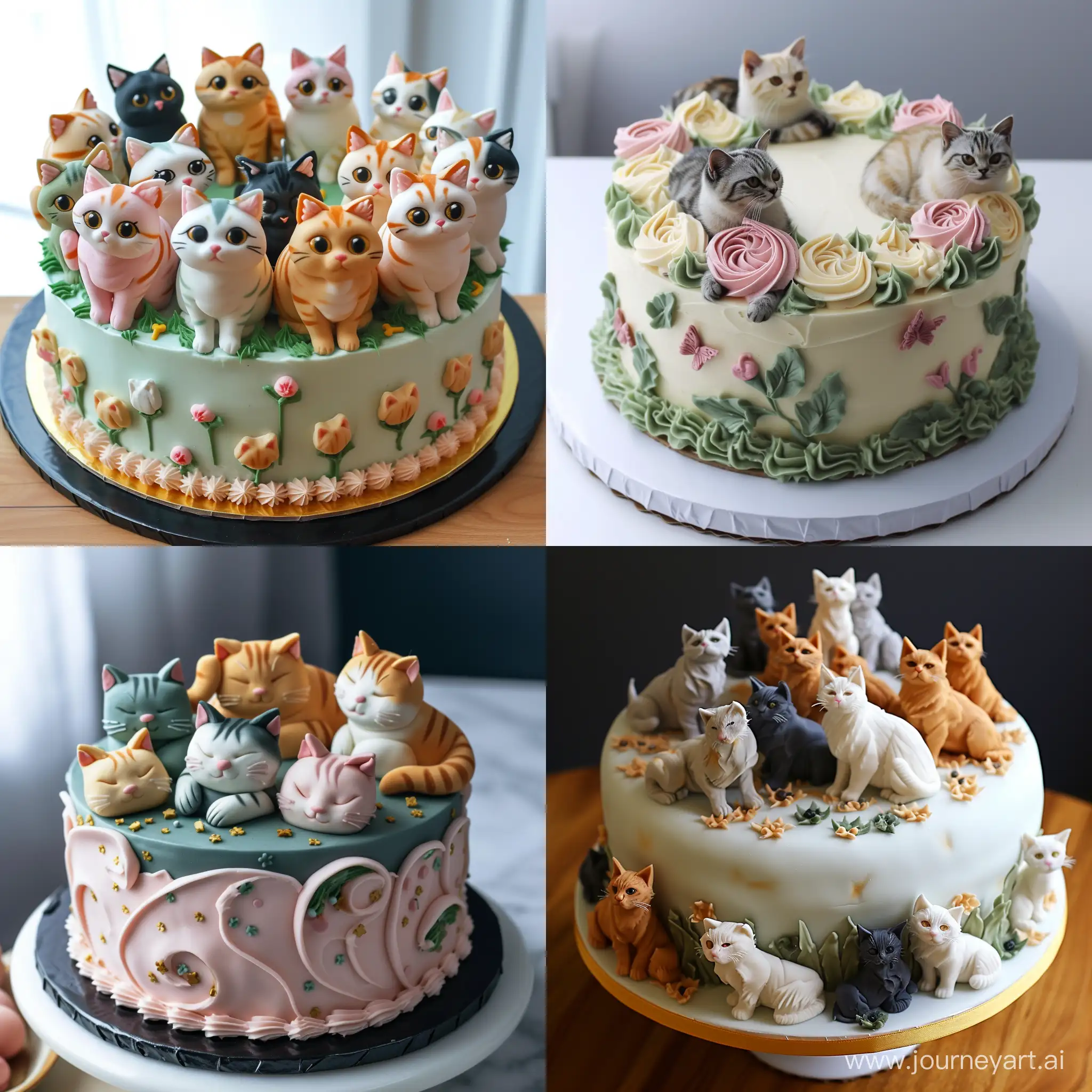 Adorable-Catthemed-Birthday-Cake-A-Sweet-Delight-for-Feline-Enthusiasts