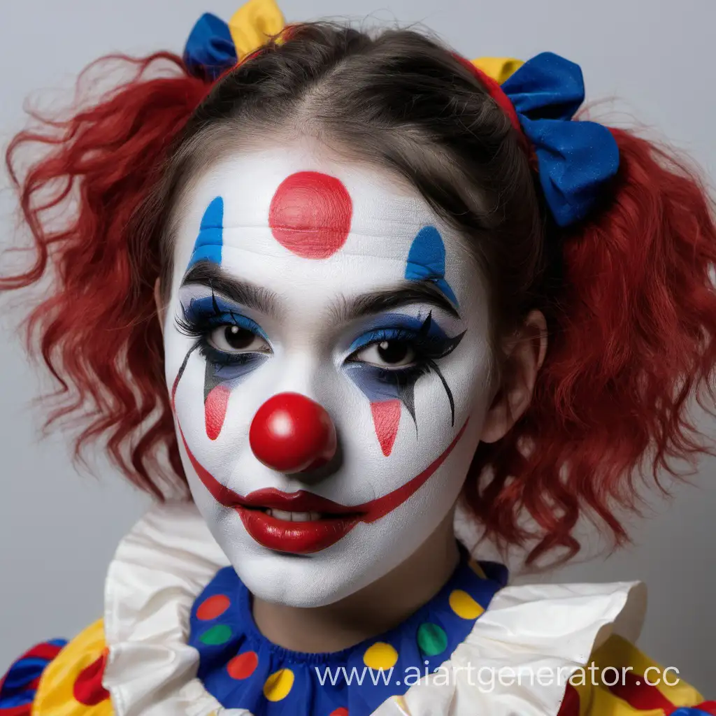 Playful-Girl-with-Colorful-Clown-Makeup-Smiling