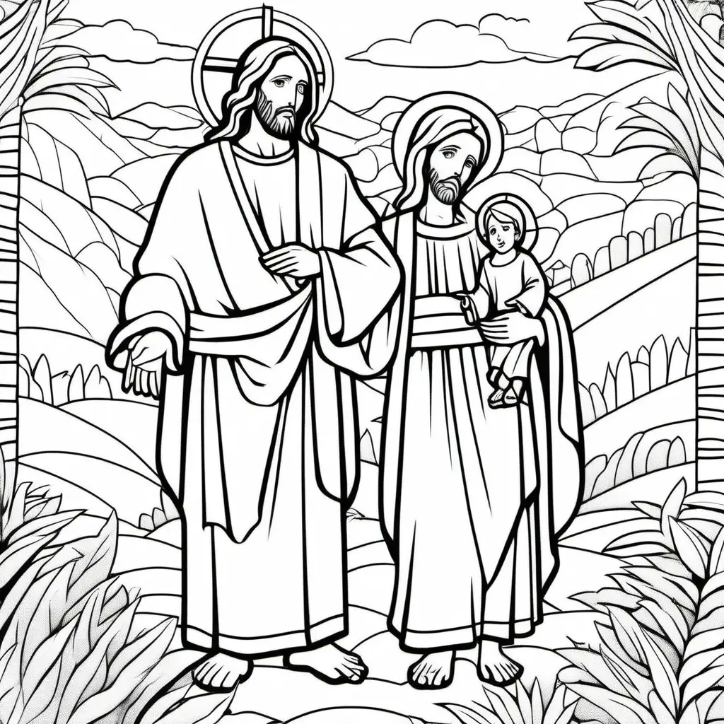 Simple and EasytoColor Coloring Book of Jesus with Mary