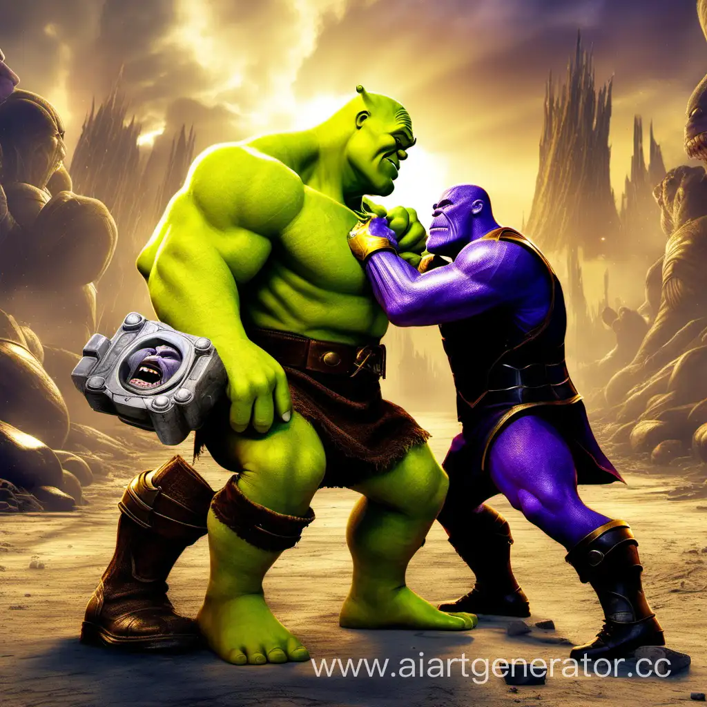Epic-Battle-Shrek-vs-Thanos-in-a-Clash-of-Titans