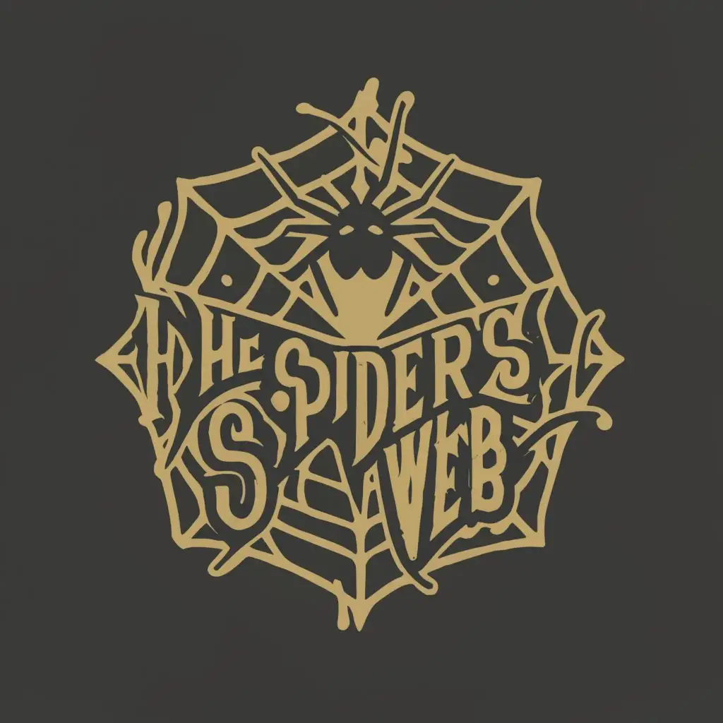 LOGO-Design-For-The-Spiders-Web-Elegant-Black-Spider-Web-Symbolizing-Connectivity-and-Intrigue