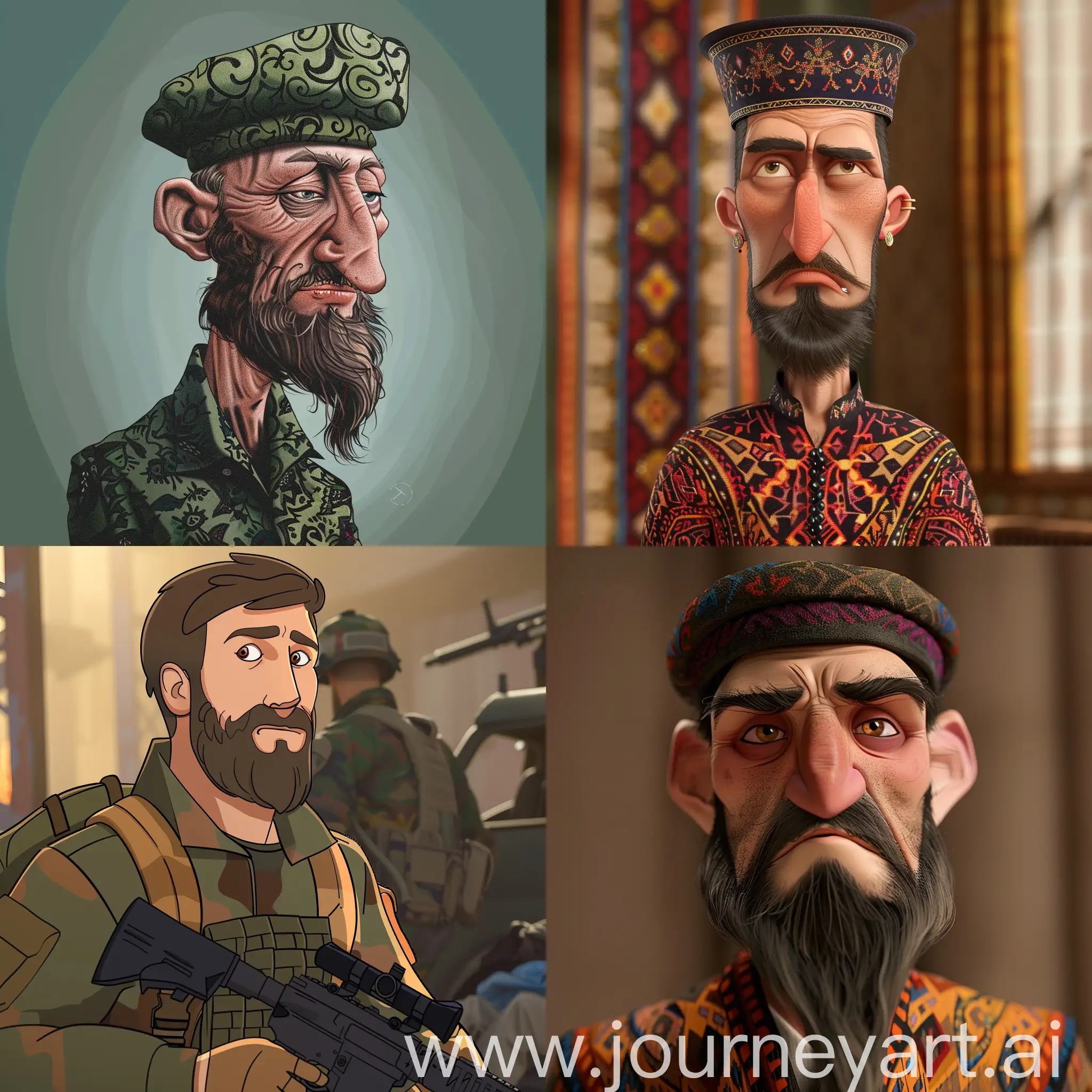 Chechen-Man-Character-in-Vibrant-Animated-Style