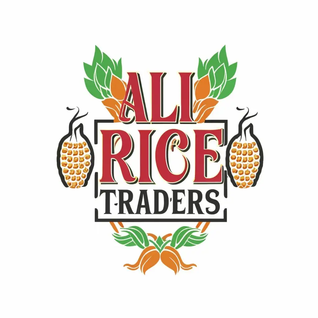 logo, GROCERY SHOP, with the text "ALI RICE TRADERS", typography, be used in Home Family industry