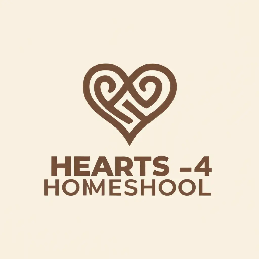 a logo design,with the text "Hearts 4 Homeschool", main symbol:Heart,complex,be used in Education industry,clear background