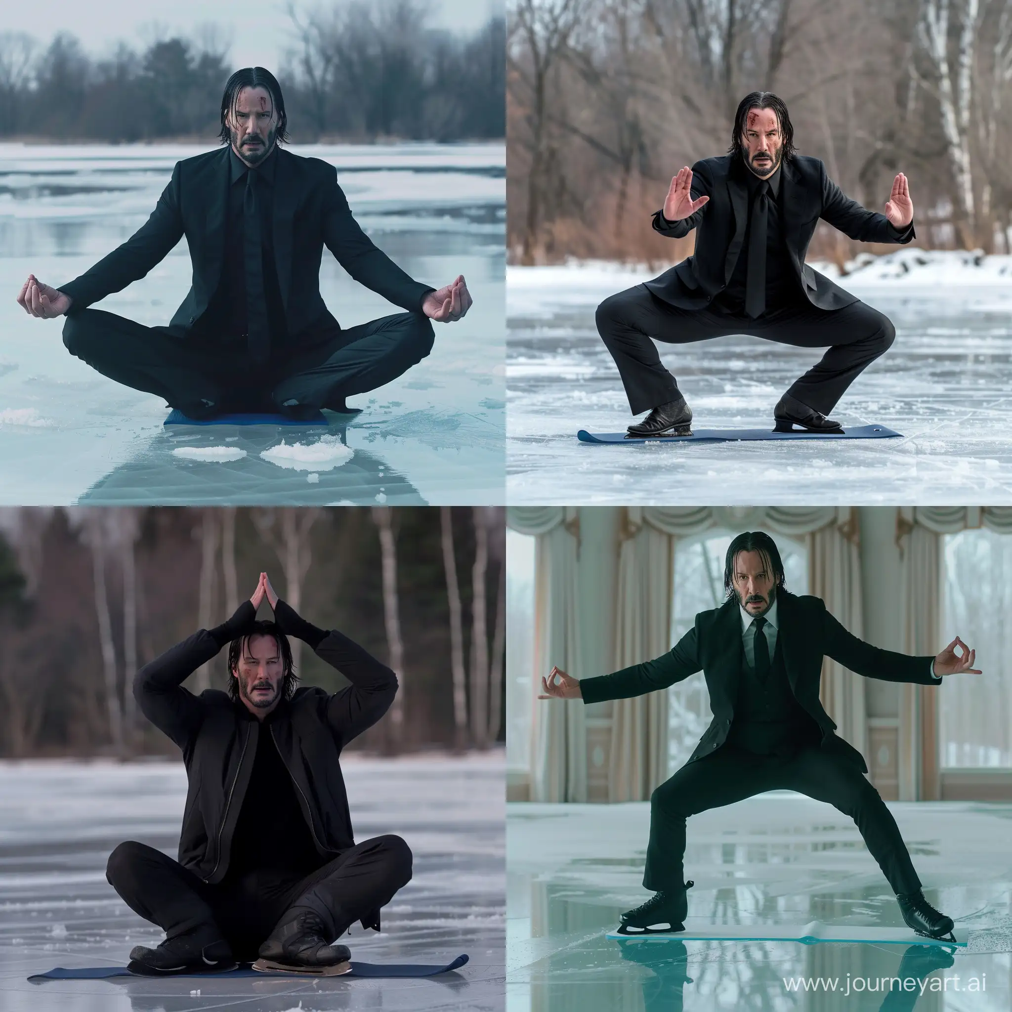 John-Wick-Practicing-Yoga-on-Ice
