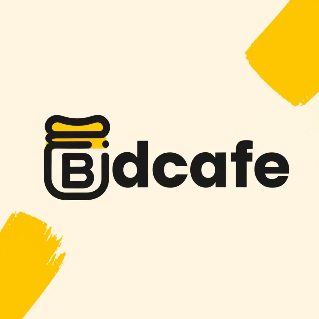 a logo design,with the text 'Bidcafe', main symbol:Make a minimal, yellow and black logo,  sandwich  ,Minimalistic,white background
