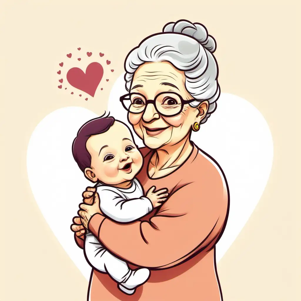 Loving Grandma Showering Affection on Adorable Baby