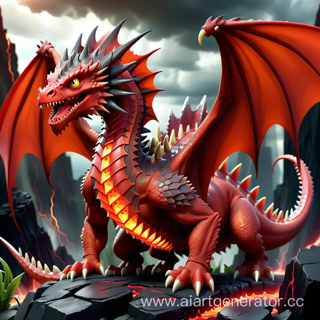 Majestic-Red-Dragon-Breathing-Lava-with-Thunderous-Wings