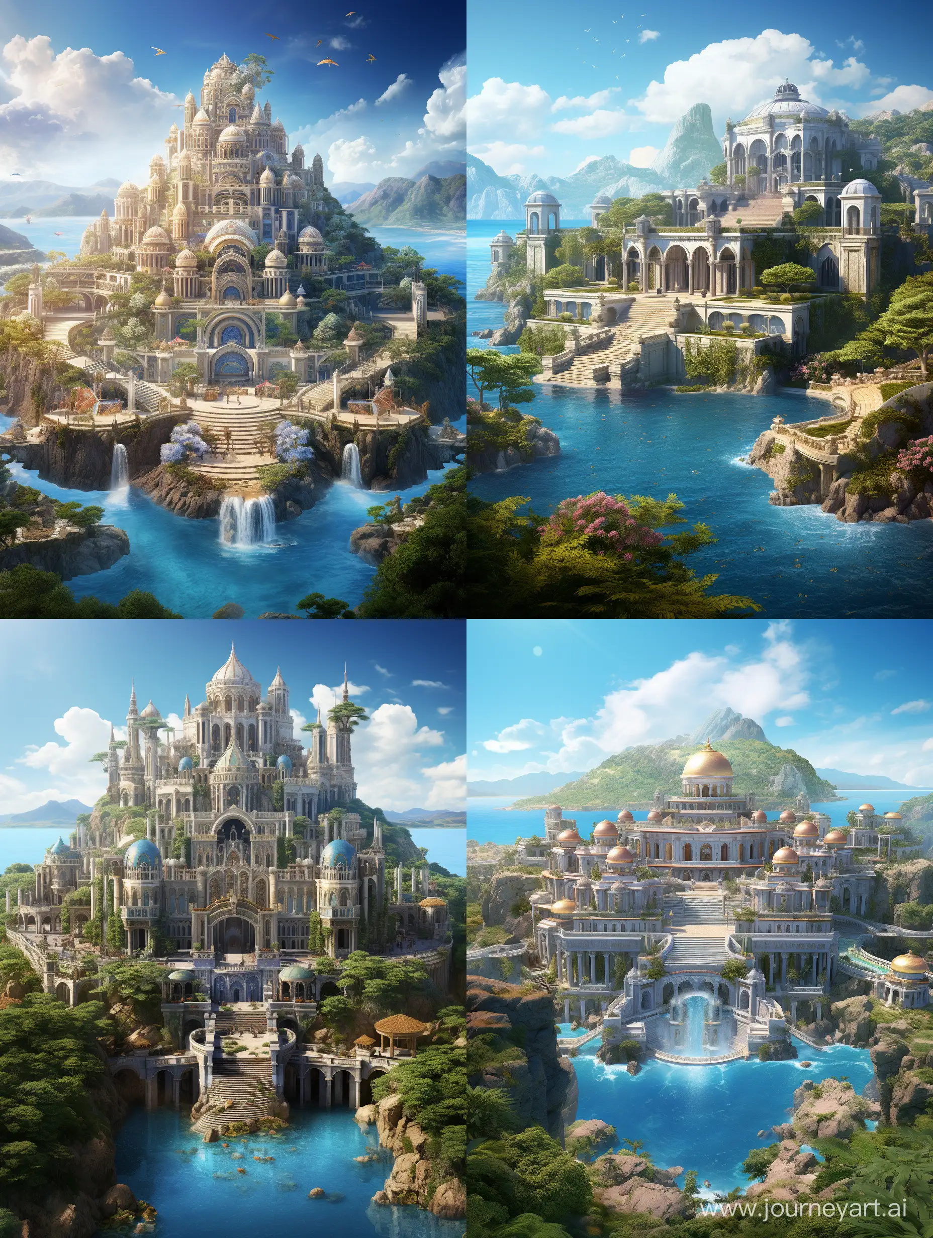 Enchanting-Coastal-Village-Grand-Palace-Amid-Quaint-Houses