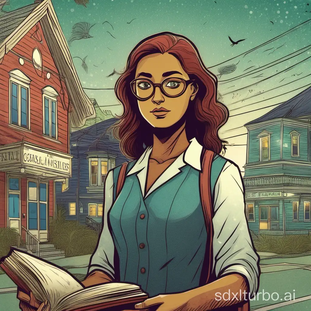 En una pequeña ciudad costera, conocemos a María, una joven bibliotecaria aficionada a los enigmas.