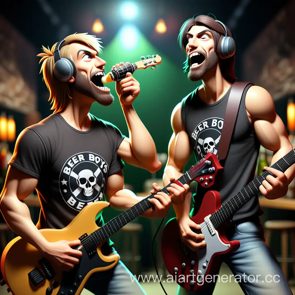 Рок кавер группа Beer Boys, 2 человека, гитара, пиво