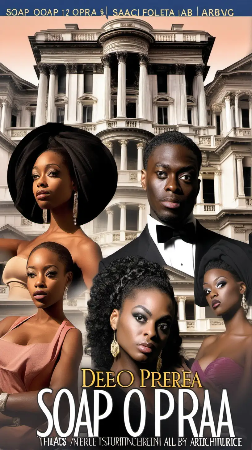 soap opera book cover with black people and architecture