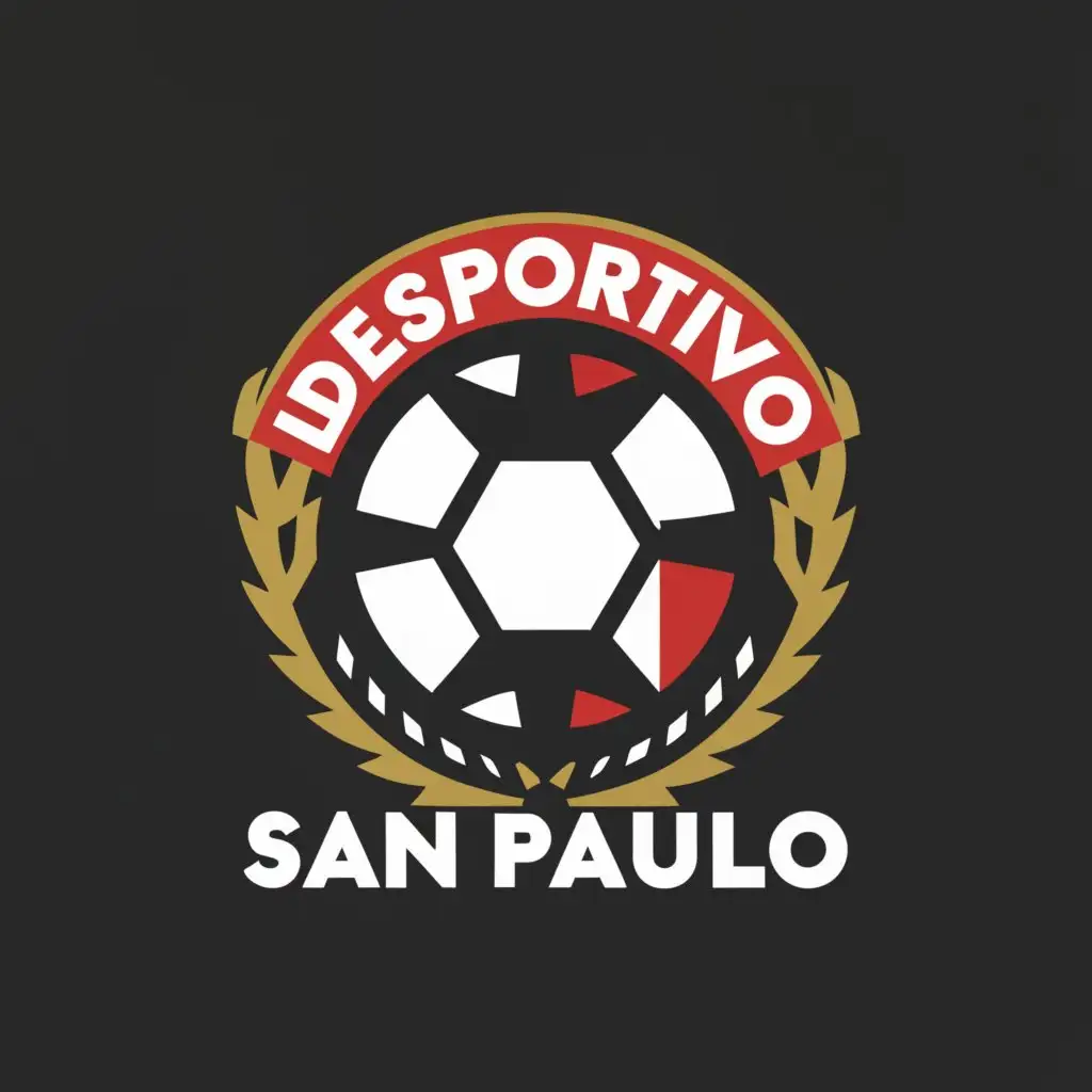 a logo design,with the text "DESPORTIVO SAN PAULO", main symbol:Soccer Ball,Moderate,clear background