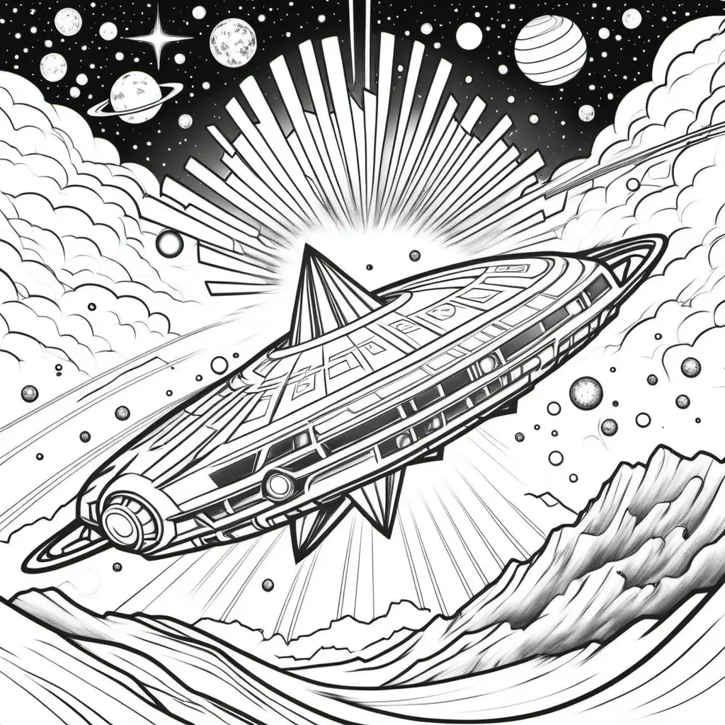Cosmic Pioneer Coloring Page for Kids
