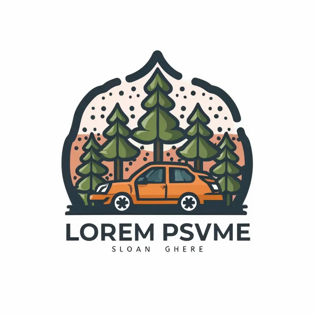 logo, Cute forest, with the text ".", typography, be used in Automotive industry